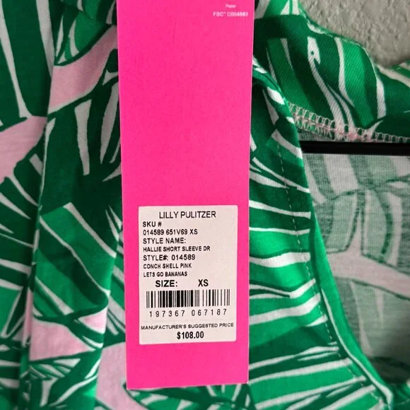 NWT Lilly Pulitzer Hallie Short Sleeve Dress - Conch Shell Pink - Picture 5 of 7